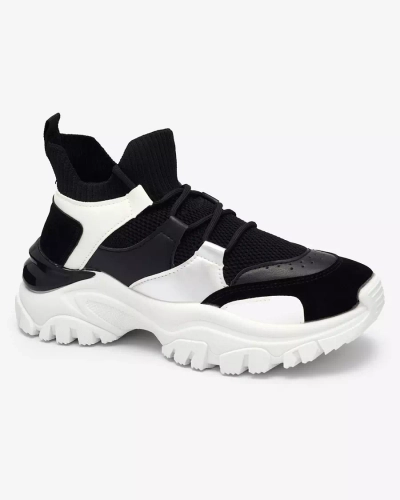 Royalfashion Biało- czarne sportowe sneakersy damskie Ziragga
