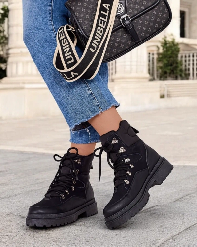 Royalfashion Ženske zimske čizme vezane Sololi