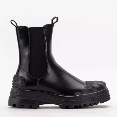 OUTLET Czarne damskie wysokie botki Norvisa - Obuwie