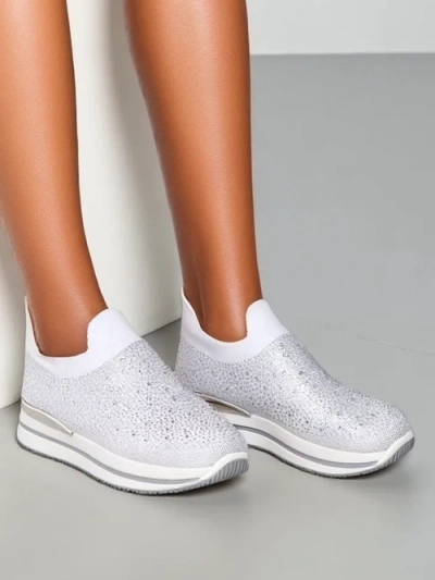 Royalfashion Ženske fabric slip-on športne čevlje z rhinestones Adeq