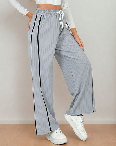 Royalfashion Ženske črtaste hlače iz blaga s črtami