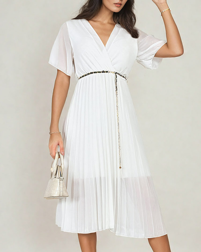 Royalfashion Ženska plisirana midi obleka