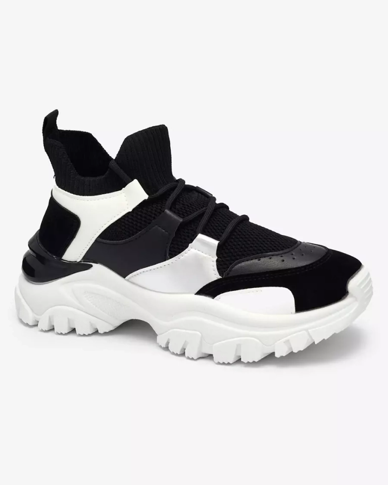 Royalfashion Biało- czarne sportowe sneakersy damskie Ziragga
