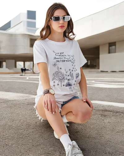 Royalfashion Ženska bombažna bluzka z napisom