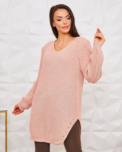 Royalfashion Daljši pleten ženski pulover