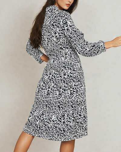 Royalfashion Ženska midi obleka s potiskom