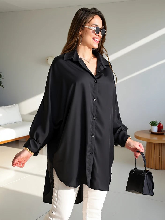 Royalfashion Dolga oversized srajca za ženske