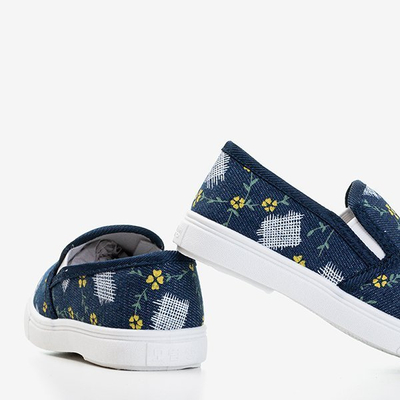 Royalfashion Granatowe dziecięce tenisówki slip - on Inga