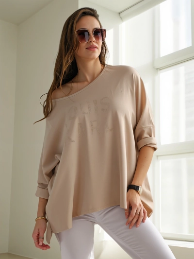 Royalfashion Ženska viskozna bluzka s kristali