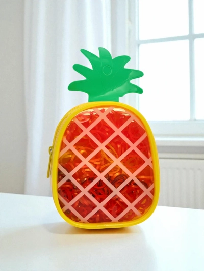 Royalfashion Večbarvne silikonske gumice za lase Ananas