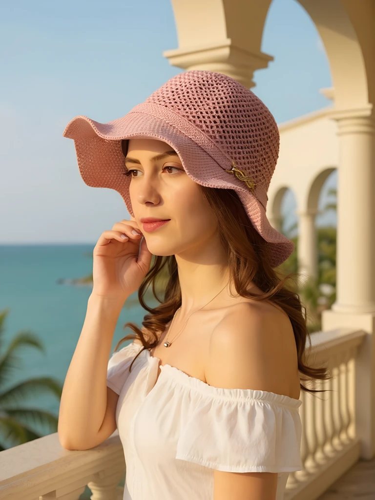 Royalfashion Ženski klobuk z valovitim robom Wave Breeze