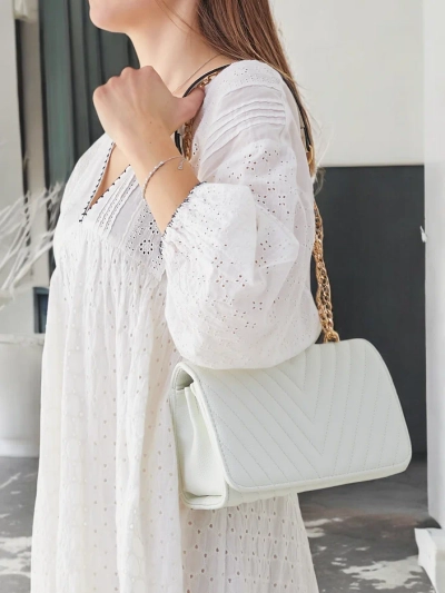 Royalfashion prešita mala ženska torbica iz ekološke usnje