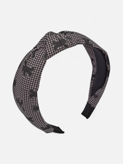 Royalfashion Lasni trak s pletenico v karirastem vzorcu in medvedki