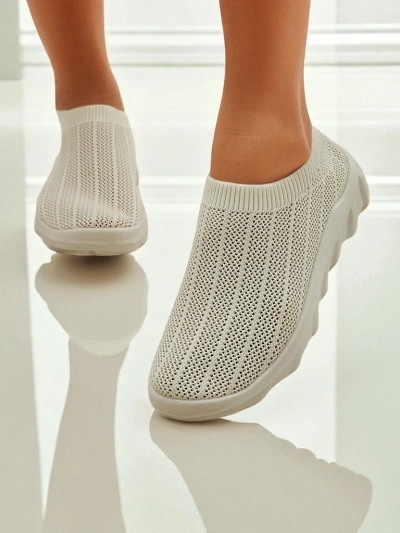 Ženski slip-on copati Arete bež, zračni športni copati iz tkanine