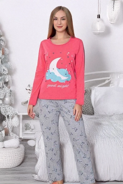 Royalfashion Pamut női pizsama a holdban