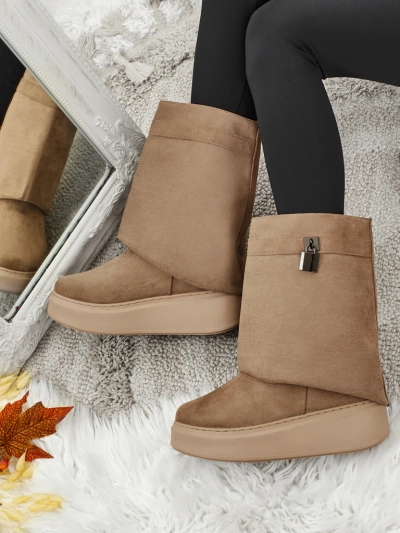 Kratki ženski čevlji za sneg a'la z zgornjim delom, ki ga je mogoče pritrditi, Elizze