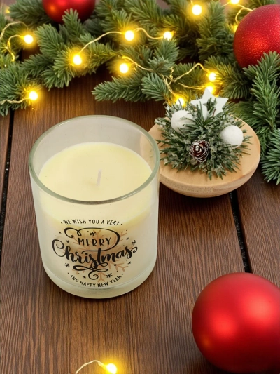 Božična dišeča sveča Merry Christmas Happy New Year