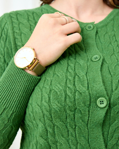 Royalfashion Zeleni ženski karirasti pulover