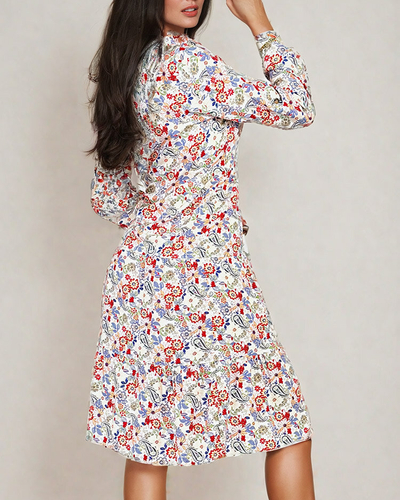 Royalfashion Ženska midi vzorčasta obleka