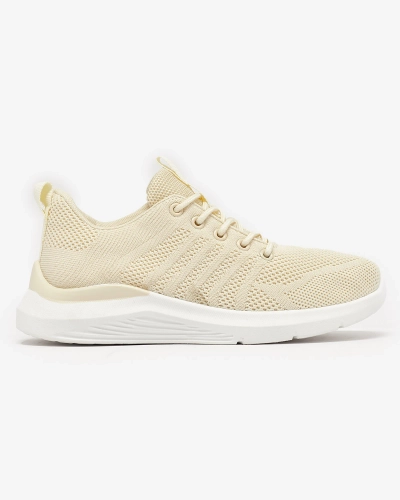 Royalfashion Kremowe damskie tkaninowe buty sportowe Bofia