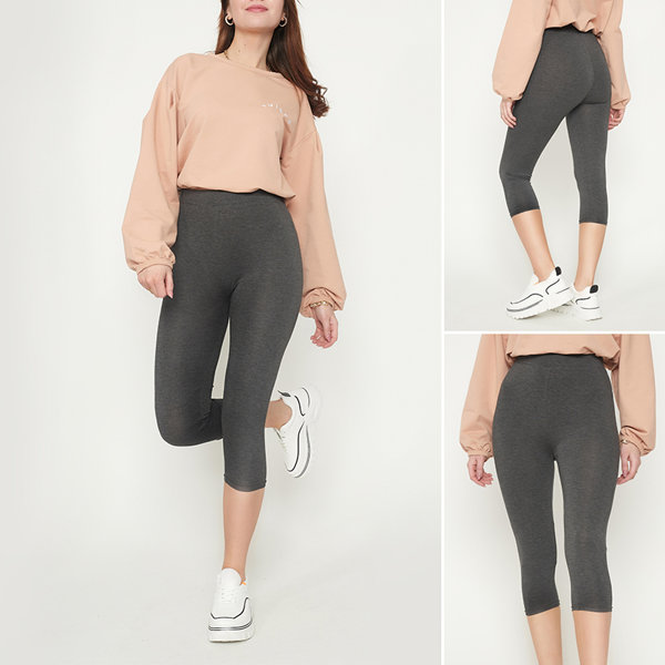 Royalfashion Damskie ciemnoszare legginsy o długości 3/4
