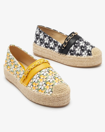 Royalfashion Czarne espadryle w kwiaty Azzaxi