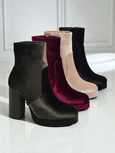 Ženski gležnarji s peto al'la Velur Miss