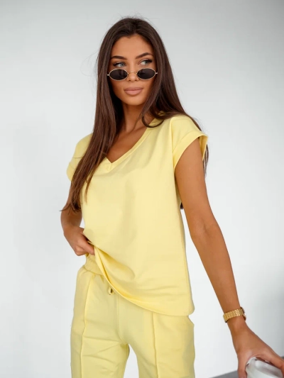 Royalfashion Ženski bombažni casual set s kratkimi rokavi