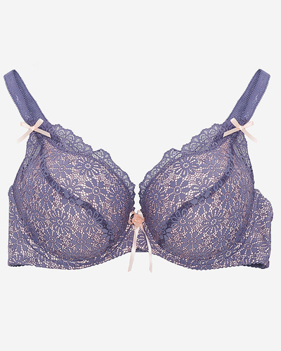 Royalfashion Fioletowo-różowy koronkowy biustonosz damski