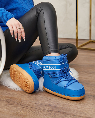 Royalfashion Modri ženski snežni škornji s šivanko Soblesia