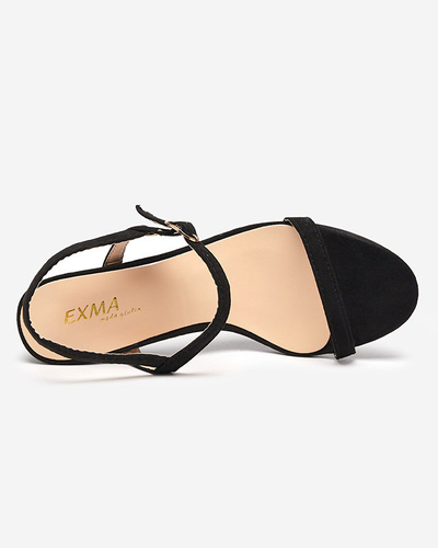 Royalfashion Sandały damskie na słupku w kolorze czarnym Usopi