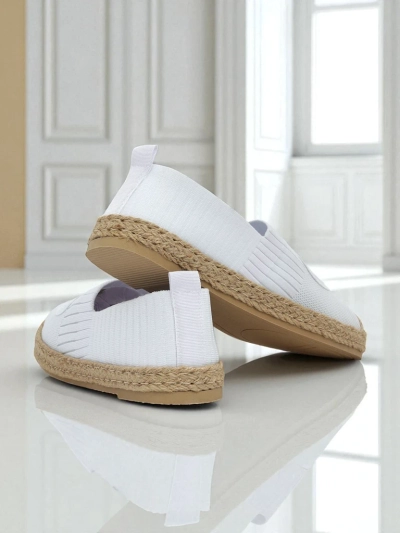 Ženske espadrile Calista Biancha – bele, ploske iz eko semiša, italijanski stil