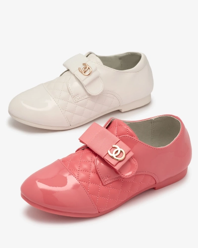 Royalfashion Dziewczęce pikowane półbuty z eko skóry w kolorze różowym Werme
