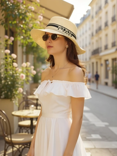 Royalfashion Ženski slamnik Elegance Trak