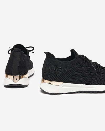 Royalfashion Tkaninowe czarne sportowe buty damskie Ferroni