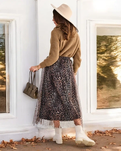 Royalfashion Modelirana midi krila za žene s tilom