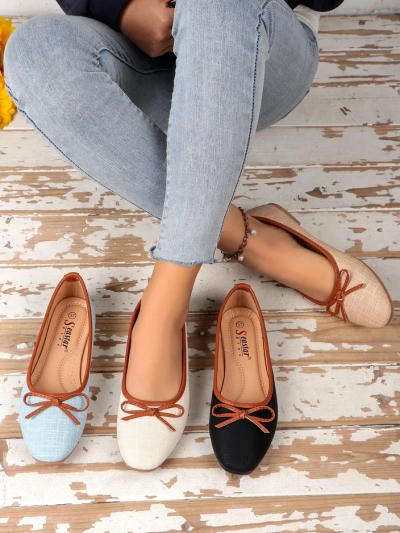 Royalfashion Ženska balerinka s bleščicami in pentljo Aramie