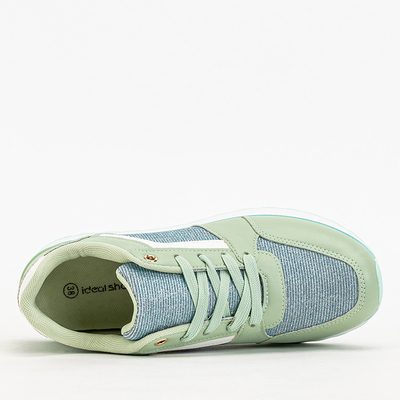 Royalfashion Zielone damskie sportowe sneakersy z brokatem Berilan
