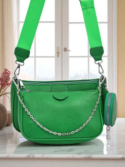 Ženska torbica Pola Verde – zelena, ekološko usnje, 3v1, elegantna