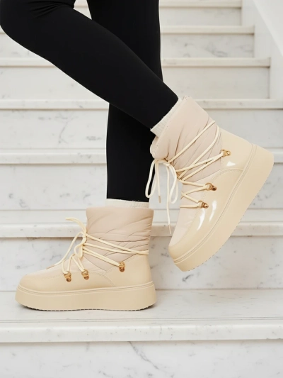 Royalfashion Ženski snežni škornji v krem barvi Dabenda