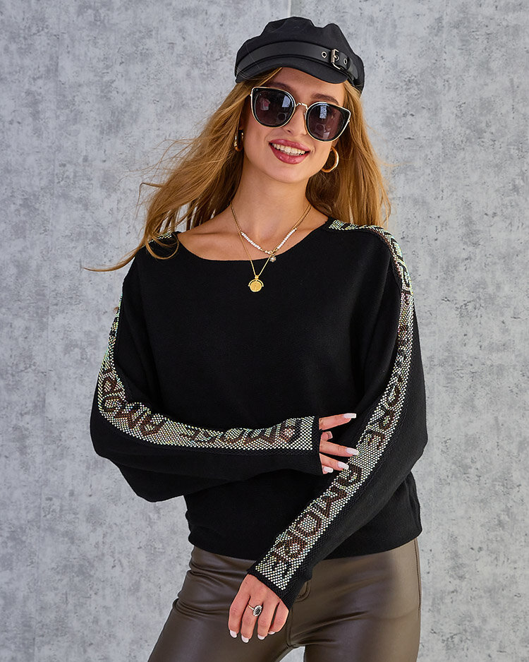 Royalfashion Tanek ženski pulover s cirkoni