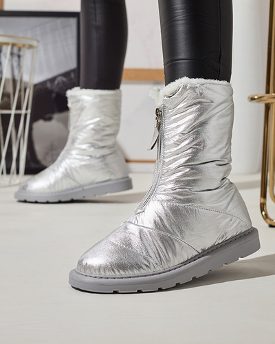 Royalfashion Srebrne damskie buty a'la śniegowce Tirigga
