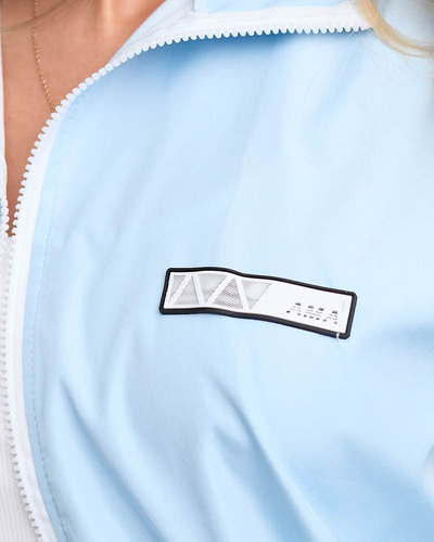 Royalfashion Damski niebieski sportowy komplet dresowy rozpinany