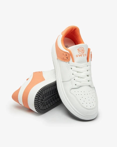 Royalfashion Beli in oranžni ženski športni copati Elevace