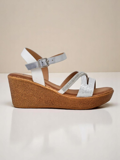Royalfashion Ženske wedge sandale z diamanti in bleščicami Eclat