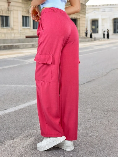 Royalfashion Ženske široke hlače z žepi