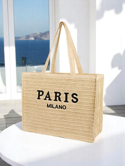 Royalfashion Velika ženska torba iz slame Paris Milano Velika