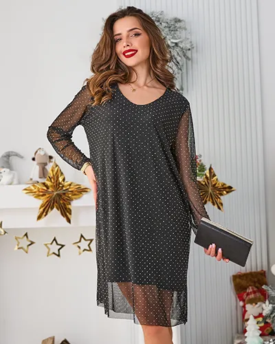 Royalfashion Klasična ženska obleka do kolen