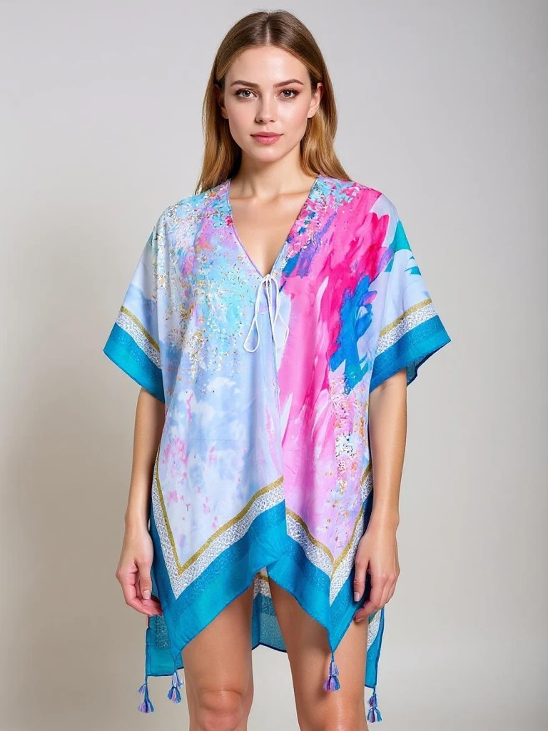 Sukienka pareo Royalfashion Calypso – zračna kreacija do kolen, pisana