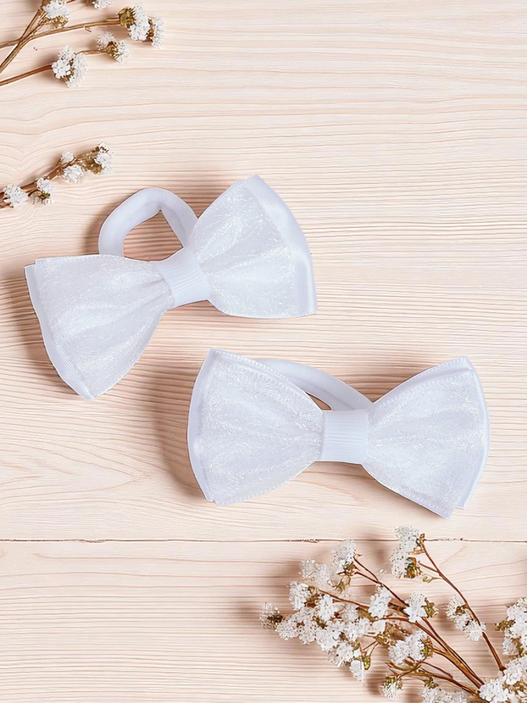 Royalfashion Set dveh elastik za lase z okrasno pentljo